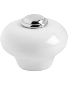 Møbelknop 409 - Porcelæn / Krom