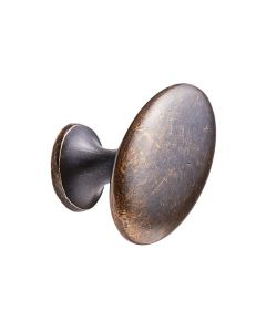 Oval Simple Knop - Antik Brun