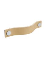 Skabshåndtag Loop - naturlig læder / krom - Beslag Design