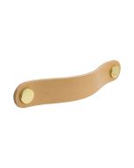 Loop rundt håndtag - Naturlig læder / Poleret messing - Beslag Design