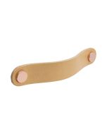Loop rundt håndtag - Naturlig læder / Poleret kobber - Beslag Design